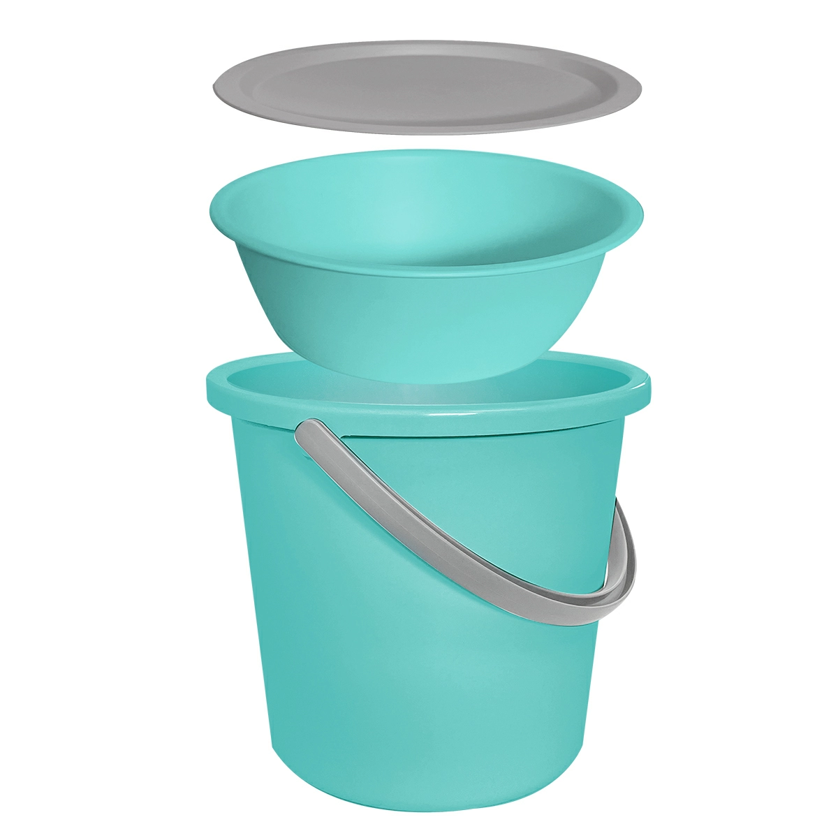 Набор Hausmann Peak: ведро 13л, таз 4л, крышка фото 2