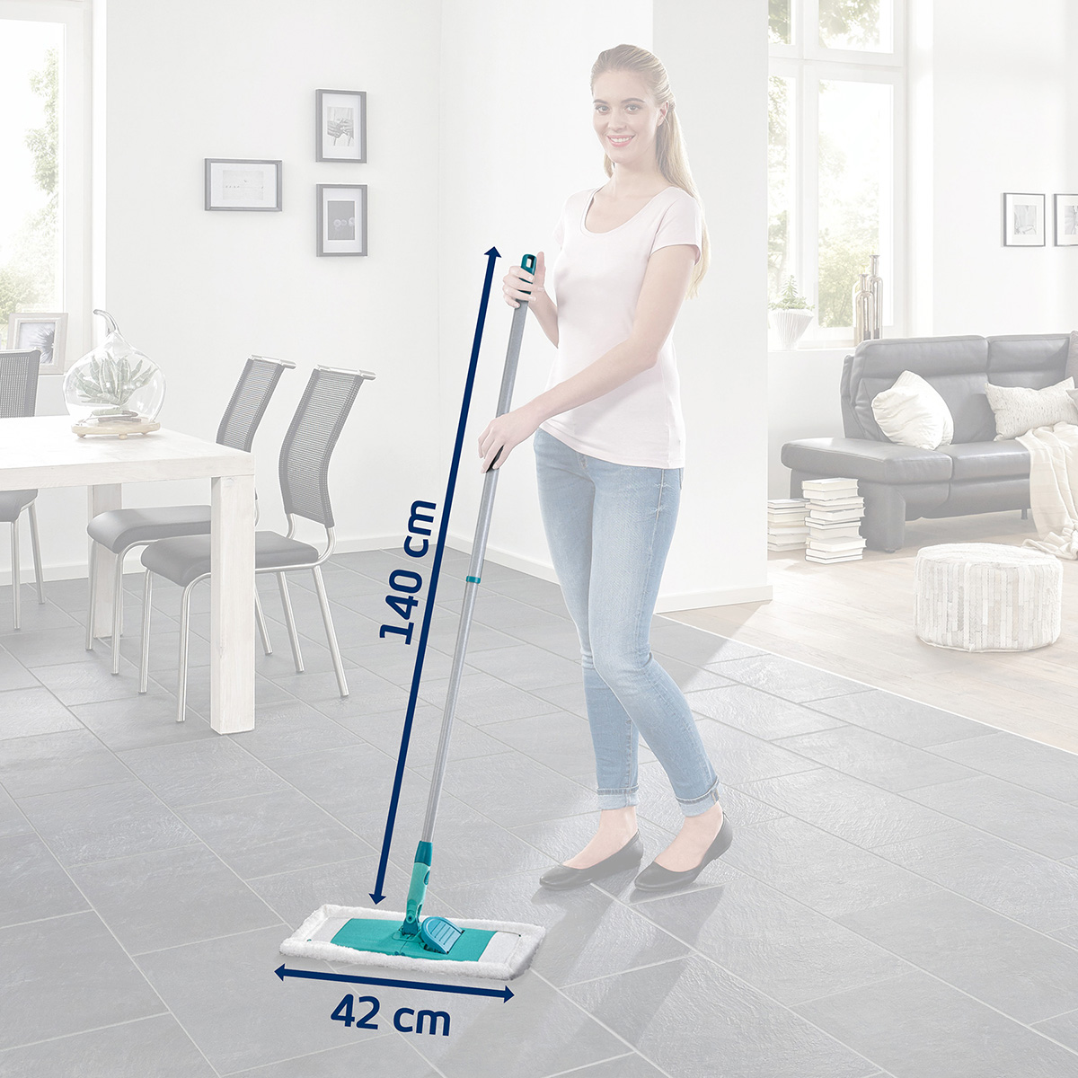 Швабра с телескопической ручкой для влажной уборки Leifheit Classic XL фото 5