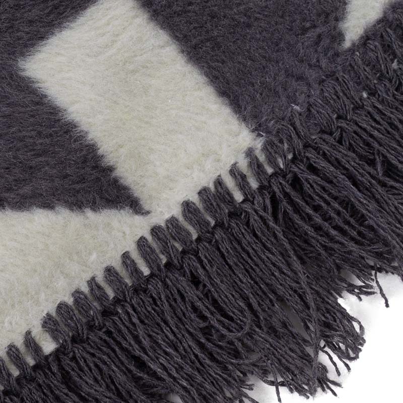 Плед 150x200см Pappel Scotch Jacquard, серый с белым фото 2